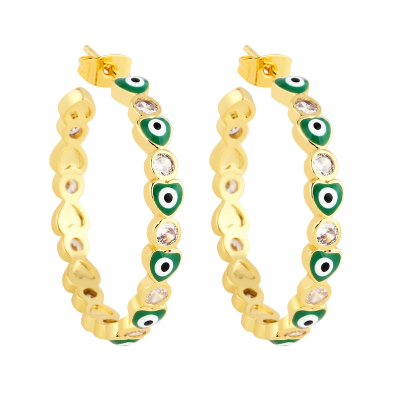 European and American cold style devil eye earrings personality color oil drop love eye earrings earrings era187