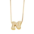AS jewelry new arrival 26 English letters necklace gold-plated zircon inlaid hip-hop clavicle chain nkw61