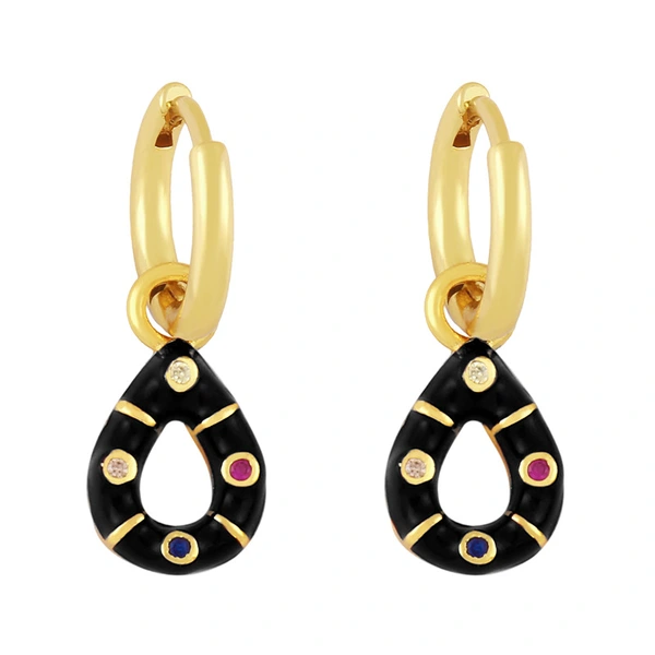 Clearance teardrop-shaped oil-drop zircon earrings simple and versatile candy-colored earrings sweet earrings for women erx98