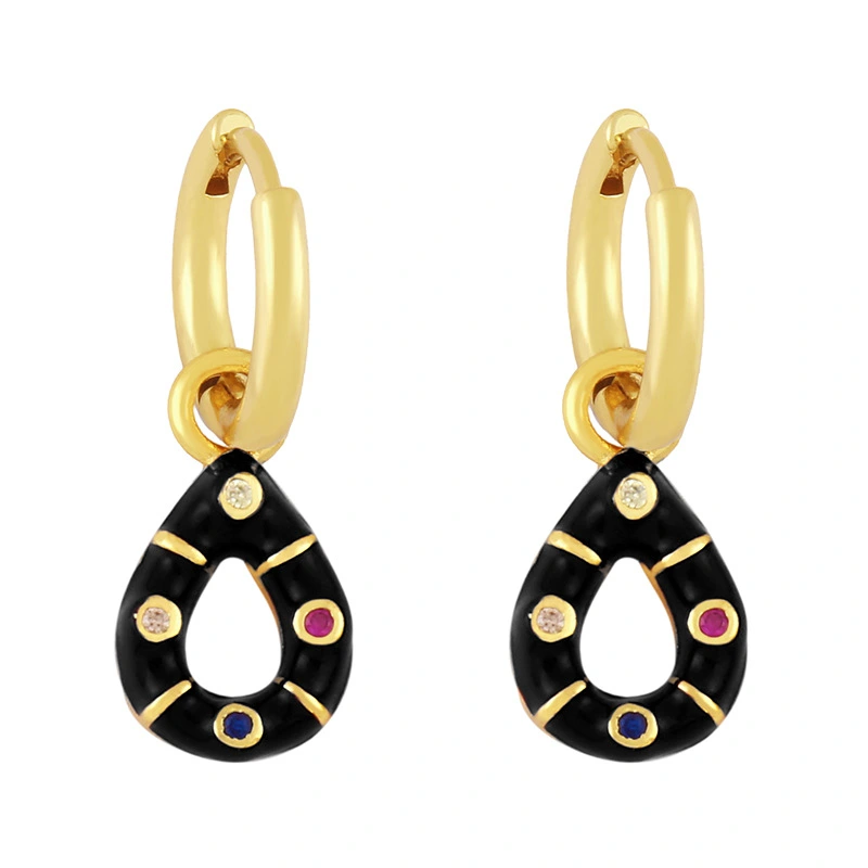 Clearance teardrop-shaped oil-drop zircon earrings simple and versatile candy-colored earrings sweet earrings for women erx98