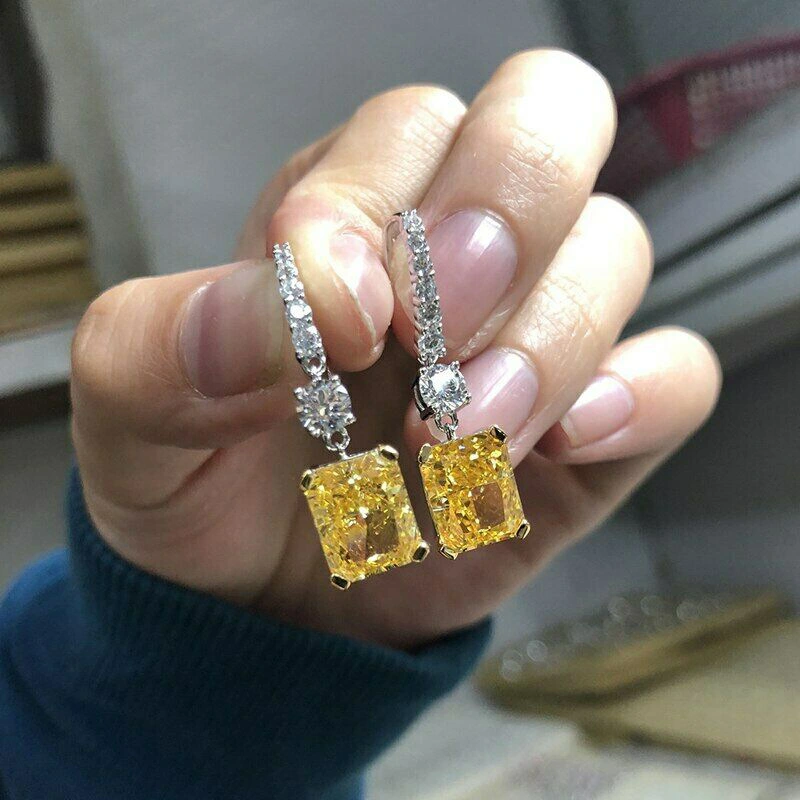 Small sugar cube earrings new style all-match long skirt light luxury princess earrings elegant atmosphere fashion ear hooks