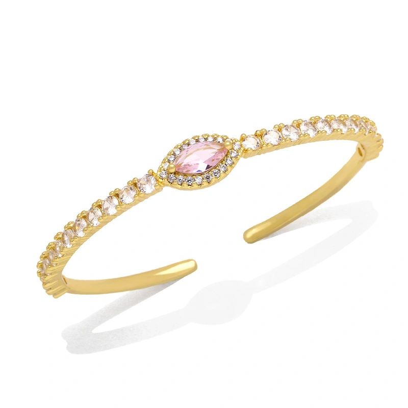 European and American fashion simple temperament personality design hand jewelry niche light luxury zircon open bracelet female brj72