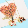 European and American autumn and winter all-match animal elephant pendant necklace style color oil drop lucky elephant necklace nkb585