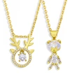 Clearance zircon cute bear necklace female European and American elk pendant clavicle chain temperament network celebrity accessories nkw30