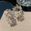 Butterfly full diamond temperament fashion earrings for women, elegant and sweet temperament jewelry, European and Korean hot style