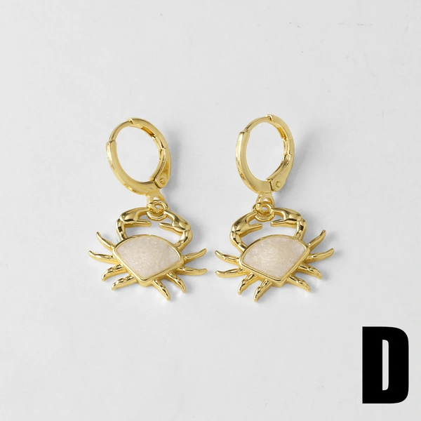 AS jewelry hot selling ocean wind pendant earrings turtle crab copper gold-plated earrings erz71