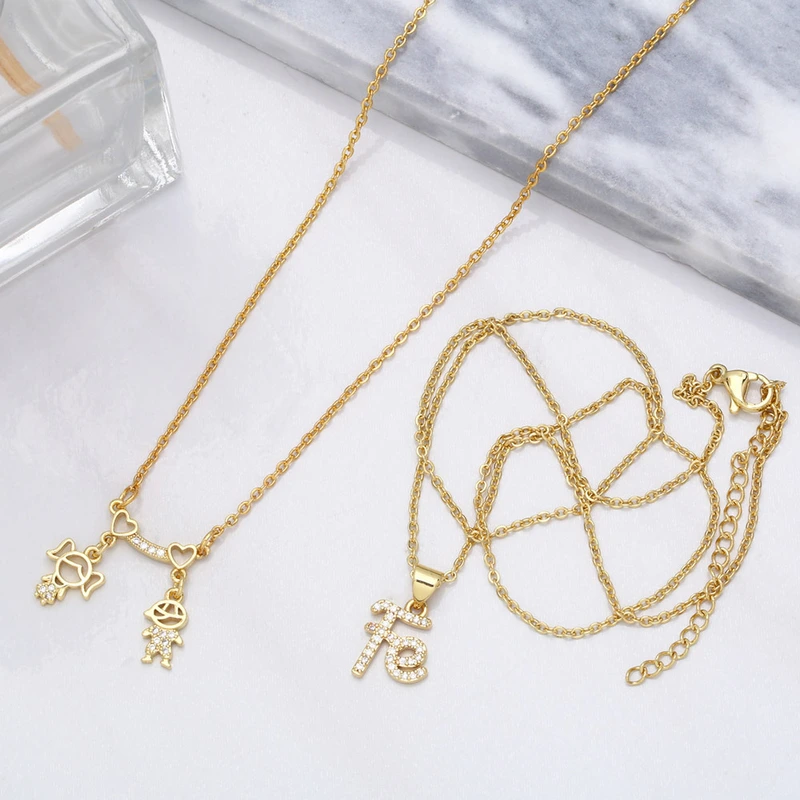 Personality simple diamond necklace Korean style temperament mini boy and girl love pendant necklace nkb183