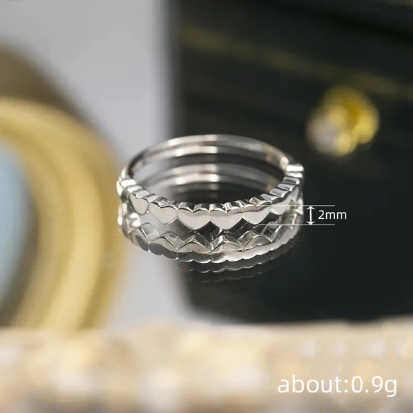   Attendance simple plain ring love heart fashion ring female daily matching popular accessories