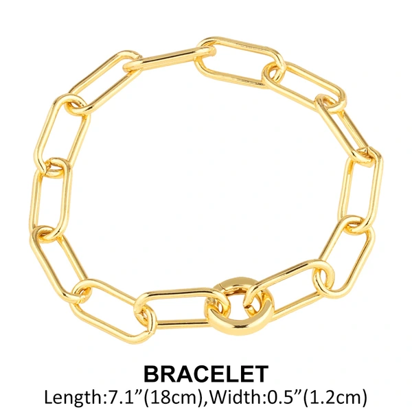 AS jewelry European and American fashion simple versatile copper plated 18k gold chain clavicle necklace set nkp85