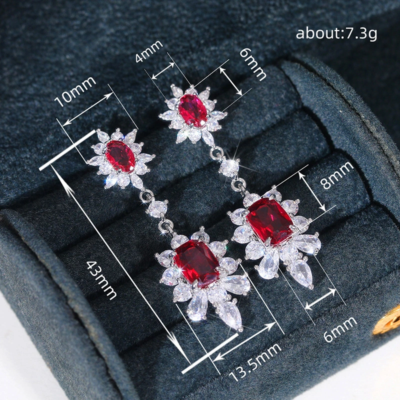 Temperamental long and rich earrings, luxurious palace-style royal earrings, queen princess and celebrity style earrings