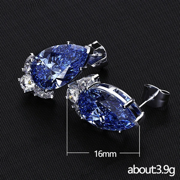 Summer new pear-shaped teardrop earrings temperament Korean all-match net red small earrings exquisite zircon earrings