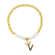 26 English letters bracelet female European and American copper beads pearl elastic bracelet fashion crown letter bracelet brf80