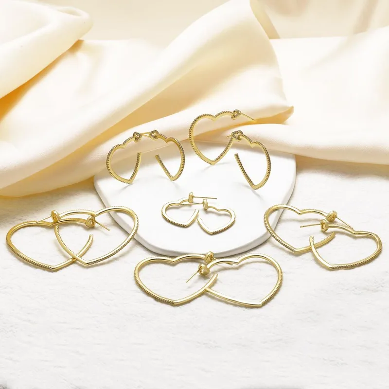 AS jewelry hot selling love heart shaped gold-plated earrings earrings earrings female erz24 earrings