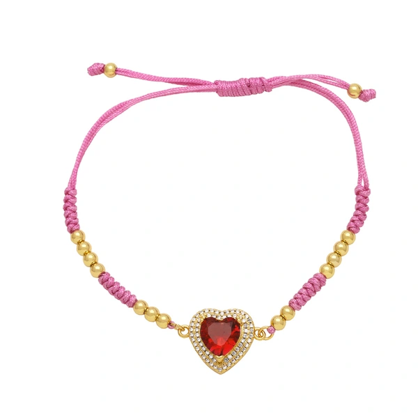 Hot selling love braided bracelet women European and American fashion peach heart pendant hand jewelry bracelet brk97