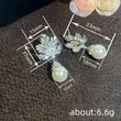 Micro-inlaid shiny high-end leaf earrings for women imitation pearl light luxury design jewelry hot selling