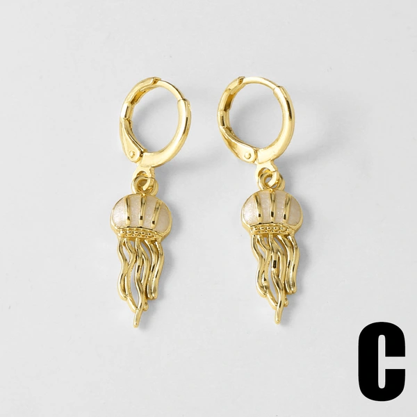 AS jewelry hot selling ocean wind pendant earrings turtle crab copper gold-plated earrings erz71