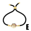 European and American fashion black rope bracelet men and women niche high-end tree of life inlaid zircon hand jewelry brm55