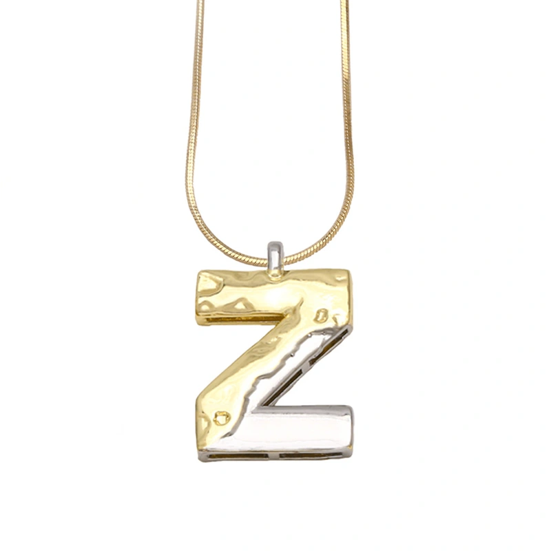 AS jewelry European and American 26 English letters pendant necklace female two-color gold-plated clavicle chain nkp20