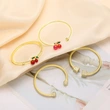 AS jewelry new hot selling fruit cherry full zircon cube gold-plated bracelet bracelet bre91 bangle