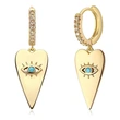 European and American fashion design earrings for women, heart-shaped eyes, mysterious earrings, micro-inlaid zircon earrings