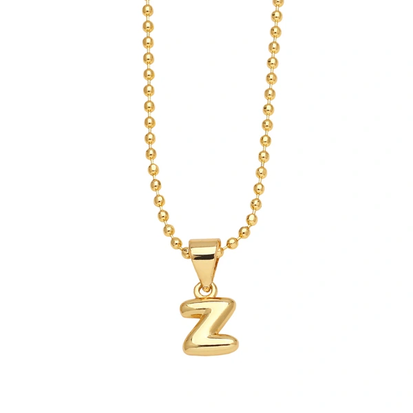 Hot sale 26 letters necklace female copper plated real gold polished letter pendant clavicle chain nkq67