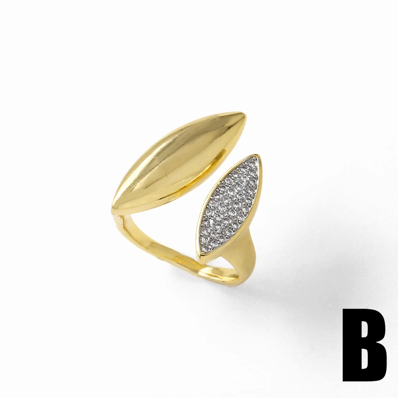 AS jewelry Europe and the United States hot selling two-color irregular open ring women's gold-plated exaggerated ring riq44