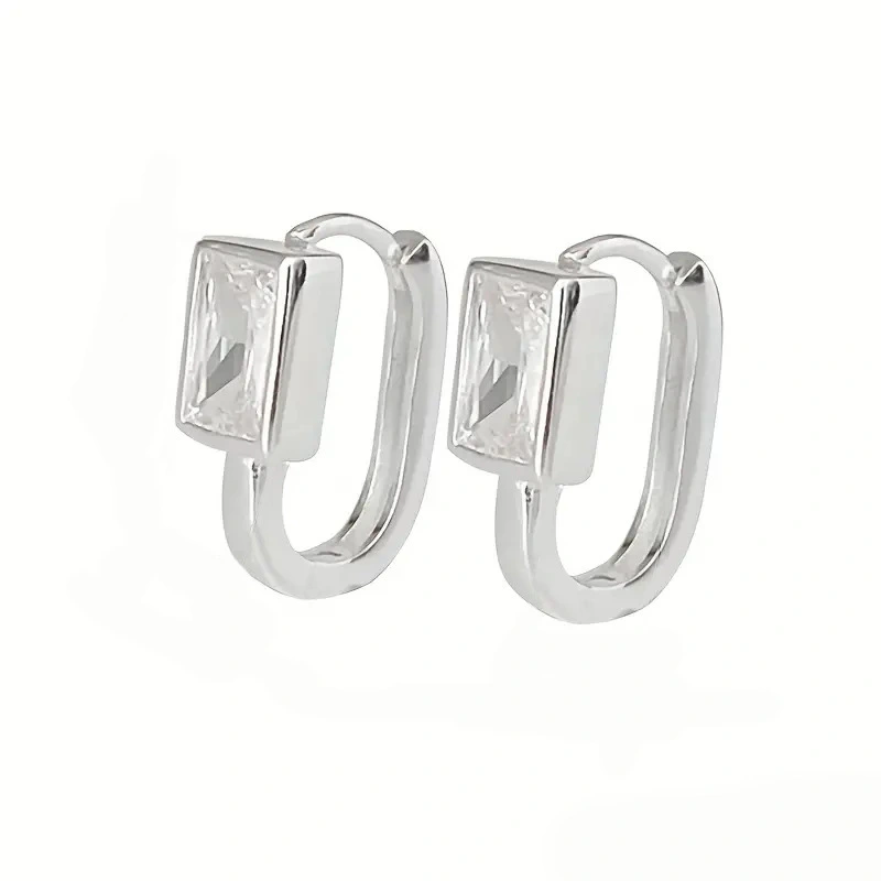 Geometric square simple earrings for women, daily matching, French temperament, elegant earrings, European and American hot style