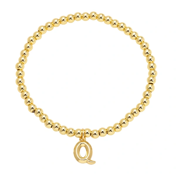 AS jewelry hot selling gold three-dimensional 26 English letters beaded bracelet bracelet brb34