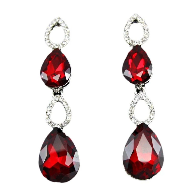 AS jewelry European and American new versatile wedding earrings women's water drop inlaid water drop earrings earrings erg89