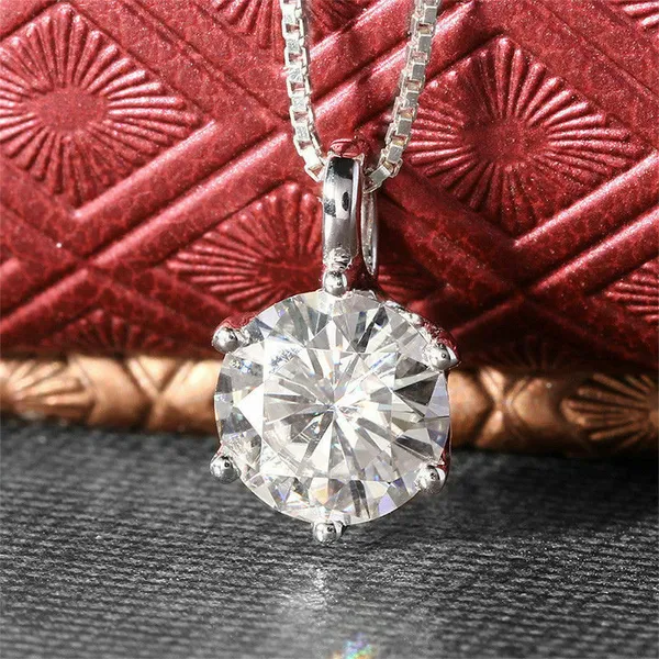 Simple six-claw single diamond pendant necklace exquisite large zircon pendant necklace live hot selling products
