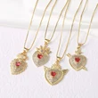 Jewelry European and American hot-selling full zircon gold-plated love heart necklace clavicle chain nkb695 necklace