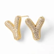AS jewelry hot selling 26 English letters earrings gold-plated full zircon earrings female era009