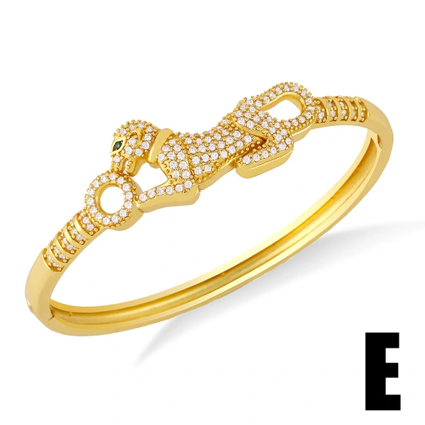 European and American fashion personality exaggerated leopard bracelet inlaid with zircon narrow plate starry sky nail open bracelet female brd22