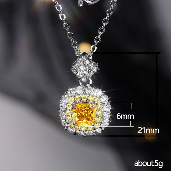 Hot-selling online live streaming princess diamond pink cluster inlaid zircon pendant necklace for women fashionable and versatile necklace