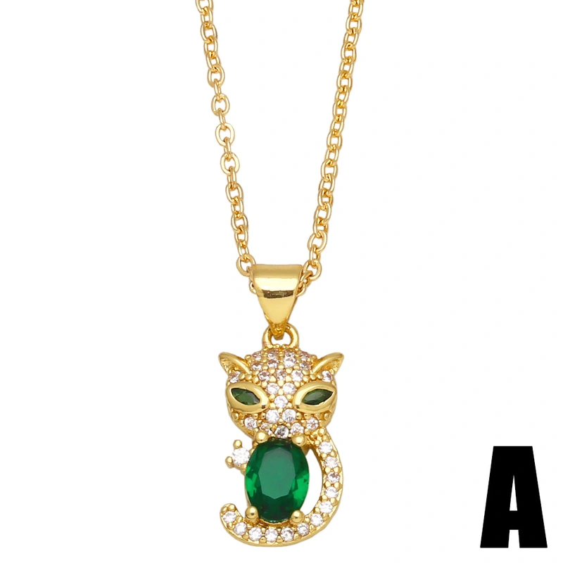 Clearance hot sale emerald zircon necklace net red clavicle chain European and American style necklace nkb393