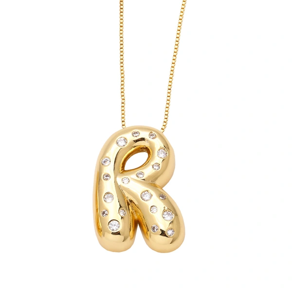 AS jewelry fat English letter necklace female gold-plated zircon clavicle chain nkb241