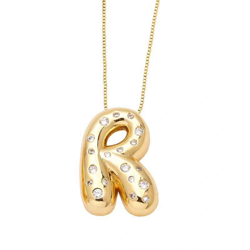 AS jewelry fat English letter necklace female gold-plated zircon clavicle chain nkb241