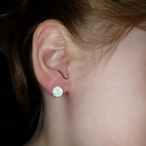  Glossy imitation opal exquisite earrings for women, daily wear style niche fashionable design jewelry