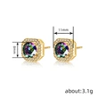  Niche temperament colorful geometric earrings for women colorful popular zircon earrings daily matching shiny jewelry