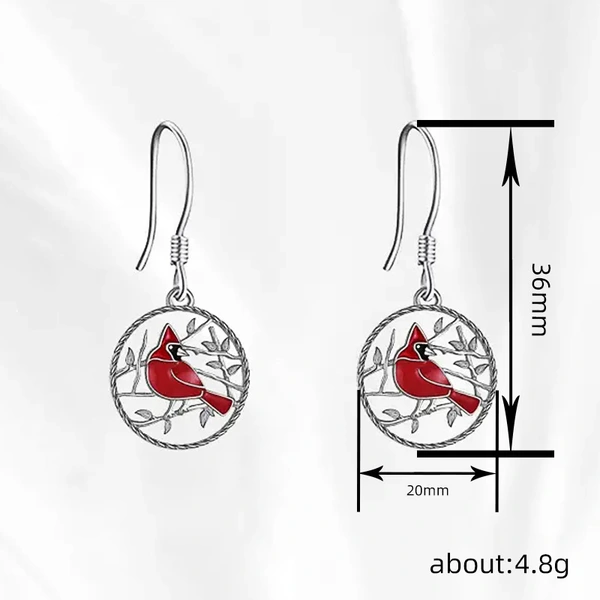  Source manufacturer hot-selling earrings alloy retro bird literary jewelry exquisite oil painting daily wear