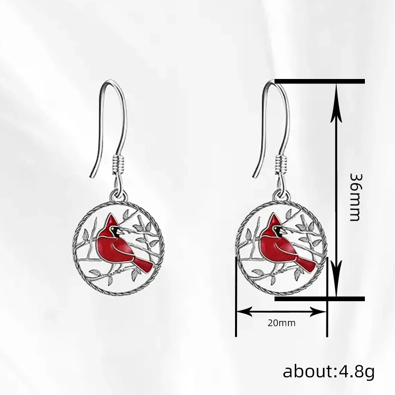  Source manufacturer hot-selling earrings alloy retro bird literary jewelry exquisite oil painting daily wear