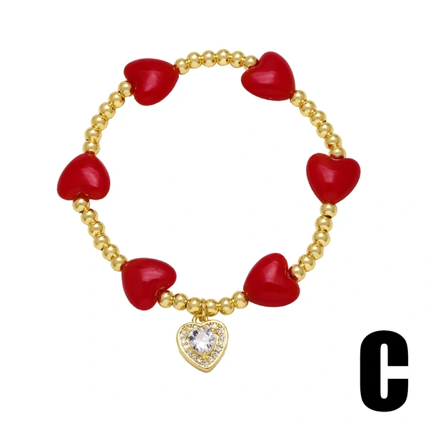 AS jewelry European and American red love star cherry pendant bracelet beaded hand jewelry brj06 bracelet