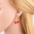 AS jewelry European and American hot selling niche design zircon oil drop fruit cherry earrings earrings earrings erq84