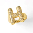 AS jewelry 26 English letters ring female gold-plated full zircon open ring rih31
