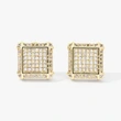 European and American popular square hip-hop earrings full of zircon micro-inlaid earrings men's trendy hiphop earrings