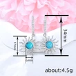  Source manufacturer retro imitation turquoise earrings for women sunflower exquisite design jewelry light luxury style fashion sense
