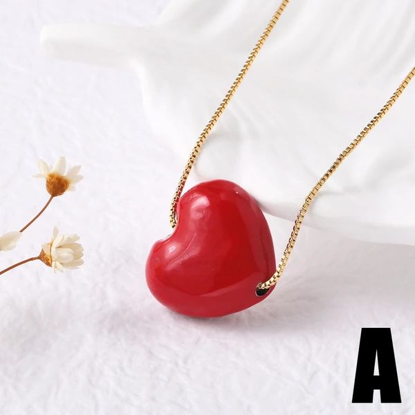 AS jewelry hot selling red heart shaped pendant necklace clavicle chain nkb216 necklace