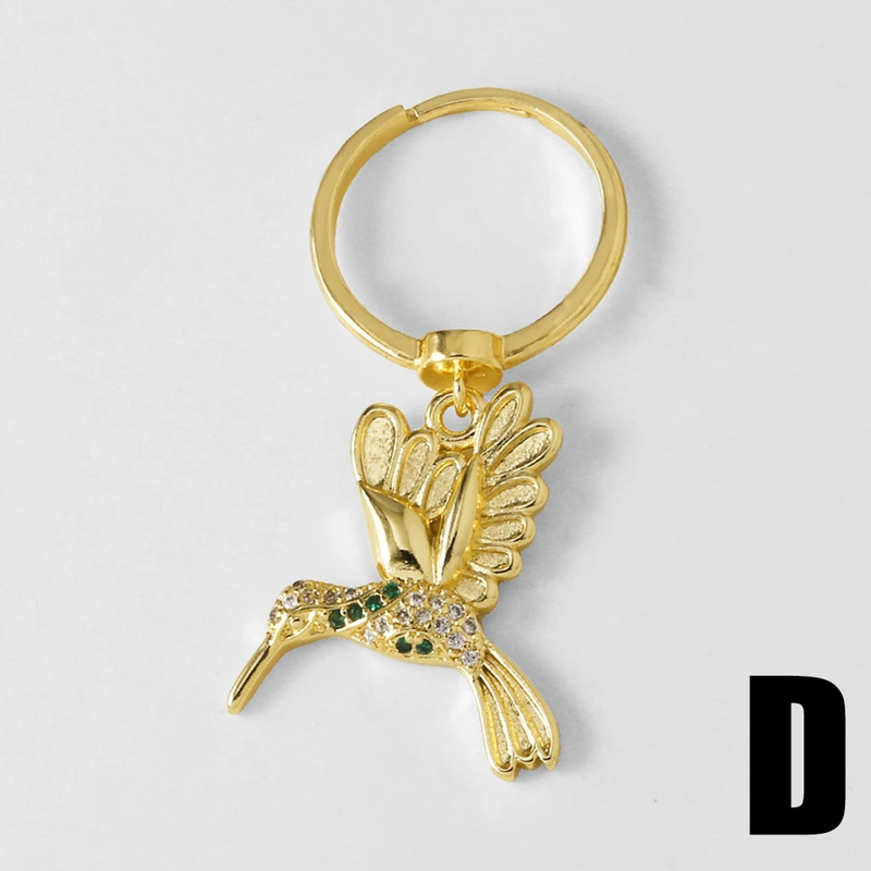 AS jewelry European and American popular bird ring copper plated real gold inlaid zircon ring ring ris63