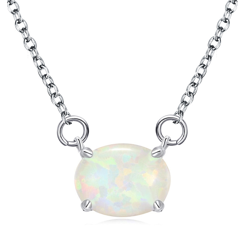  Glossy high-end imitation opal pendant for women, fashionable and exquisite necklace, elegant temperament, popular design