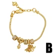 Clearance sale airplane letter pendant bracelet women's gold-plated zircon heart bracelet brf69